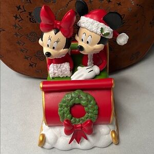 Disney Festive Sleigh with Mickey and Minnie - Red and Green
